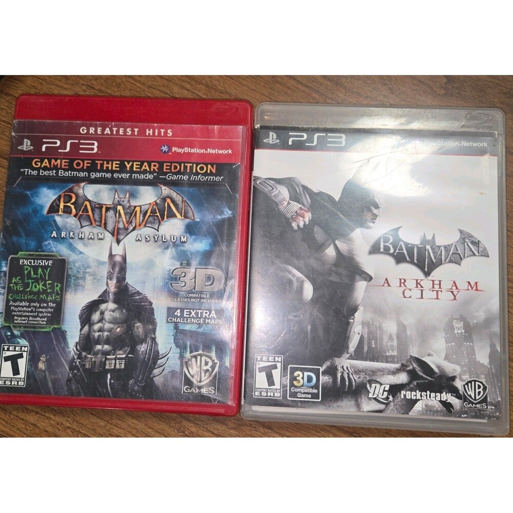 Sony PlayStation 3 Batman Arkham Asylum GOTY Arkham City Dual Lot 2 Games